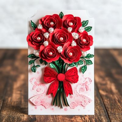 Dobra cena. Czterokątne Unikalny hurtowy Exquisite Kraft Paper Suche Flower Greeting Cards Konwerta zawarta dla wymagań B2B w Internecie